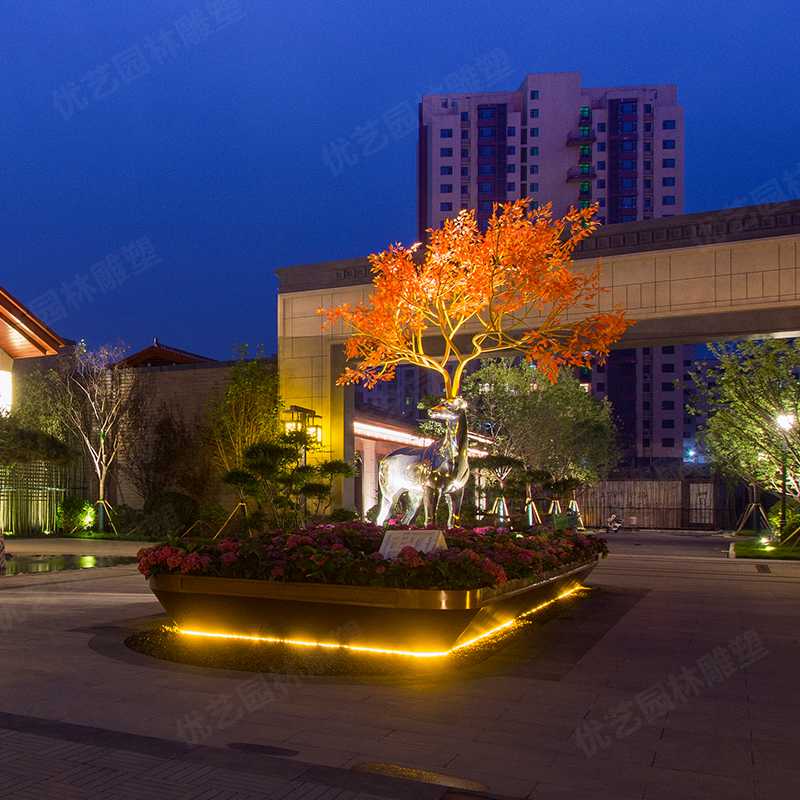 不銹鋼鹿雕塑,不銹鋼雕塑廠(chǎng)家